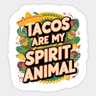 Classic Taco Spirit Animal Fun Quote Casual Wear Sticker